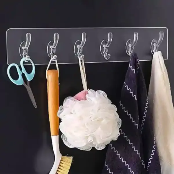 6 in 1 Hook Transparent Seamless Strong Sticky Hook
