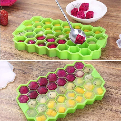 Silicone Ice Cube Tray With Lid 37 Cavity