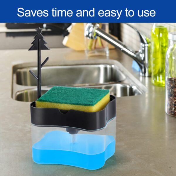 2 in1 Liquid Soap Pump Dispenser Pump Plastic Sponge Holder