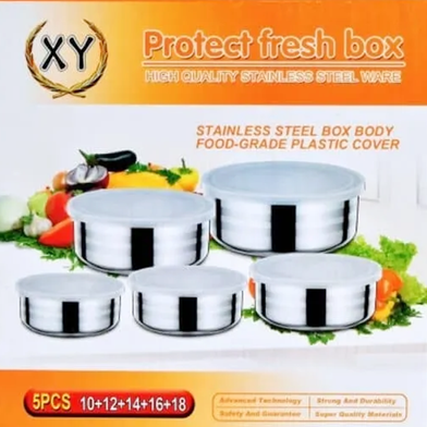 Stainless Steel Bowl Set 5Pcs food grade plastic cover