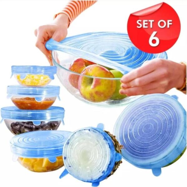 6Pcs Kitchen Reusable Silicone  Ribbon Cover