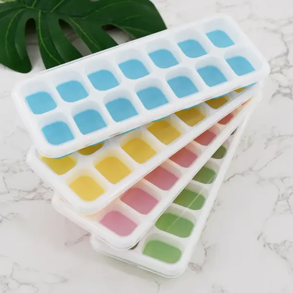 14 Cavities Grade Ice Cube Tray Food Ice Cube Silicone Multi color