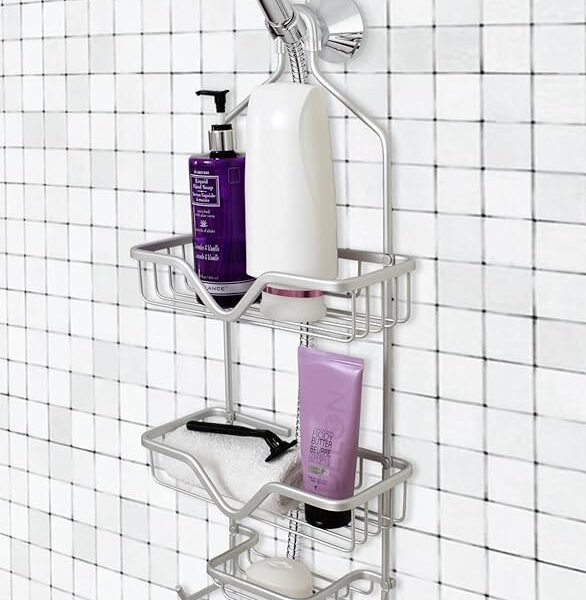 Splash Home Aluminum Maui Shower Caddy Bathroom Hanging