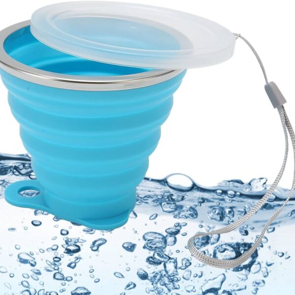 Silicon Portable Cup With Cover Folding Water Cup