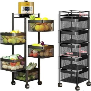 5-Layer Black Metal Rack (Square) Fruit/Vegetable