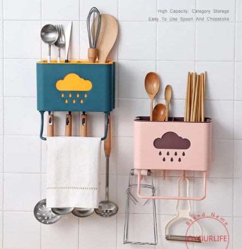 Wall Mounted Kitchen Cutlery Holder Stand