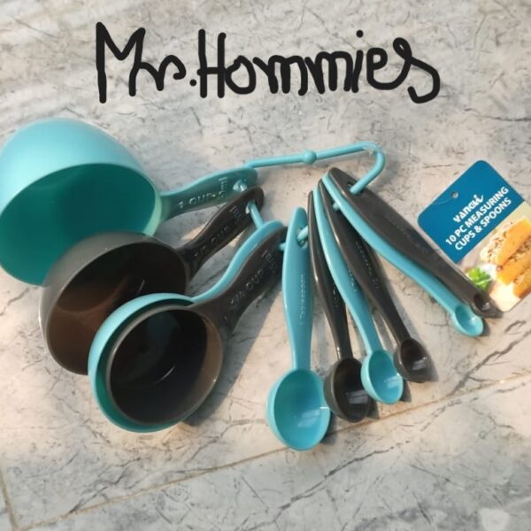 SET OF 10 MEASURING CUPS AND SPOONS
