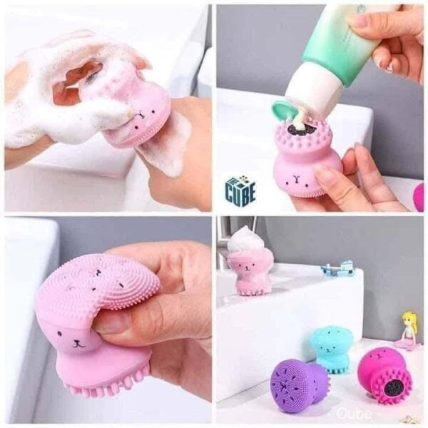 Silicone Cute Octopus Facial Cleanser Soft Face Wash Brush