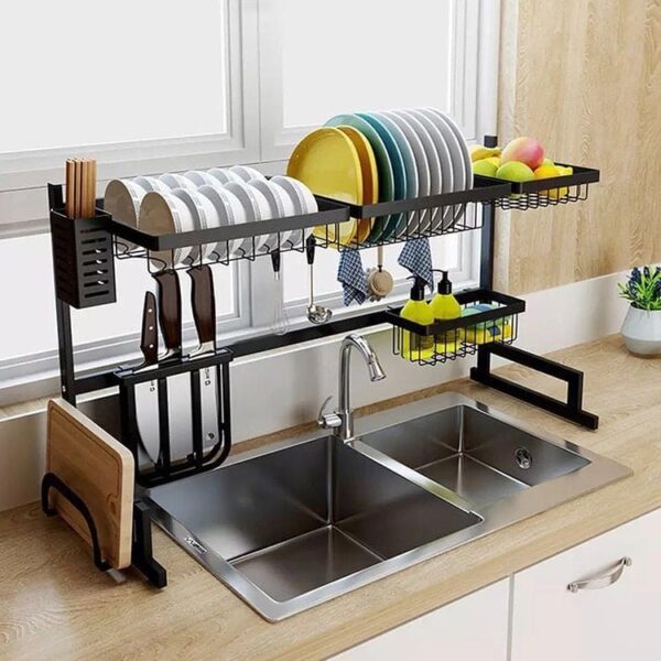 Stainless Steel Sink No-slip Drain Rack Kitchen Shelf Organizer