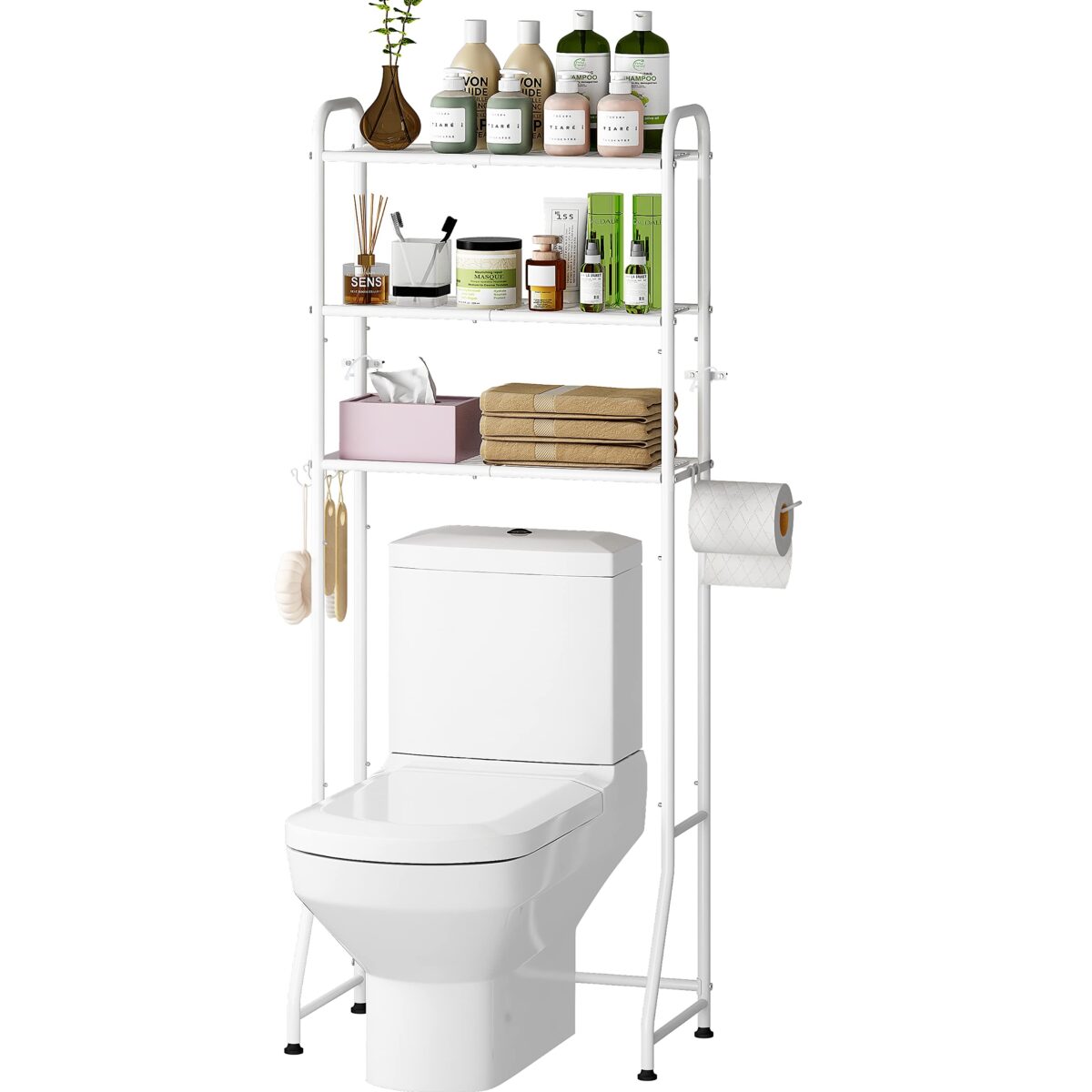 3 Layers Toilet Storage Rack Bathroom Shelf Organizer - Image 1