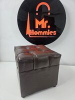 Square Shape PU Leather Rest Stool 14"14"14" (Black &Brown) - Image 2