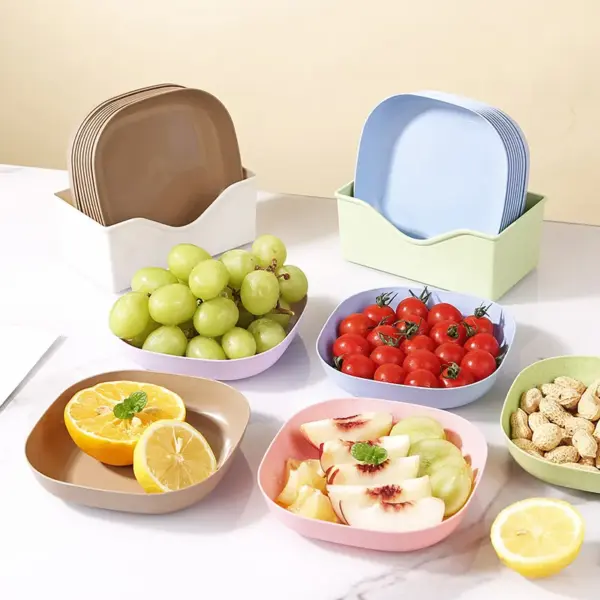 🪄 10 pcs Multi-Color Stylish Square Plate Set