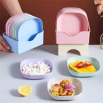🪄 10 pcs Multi-Color Stylish Square Plate Set - Image 4