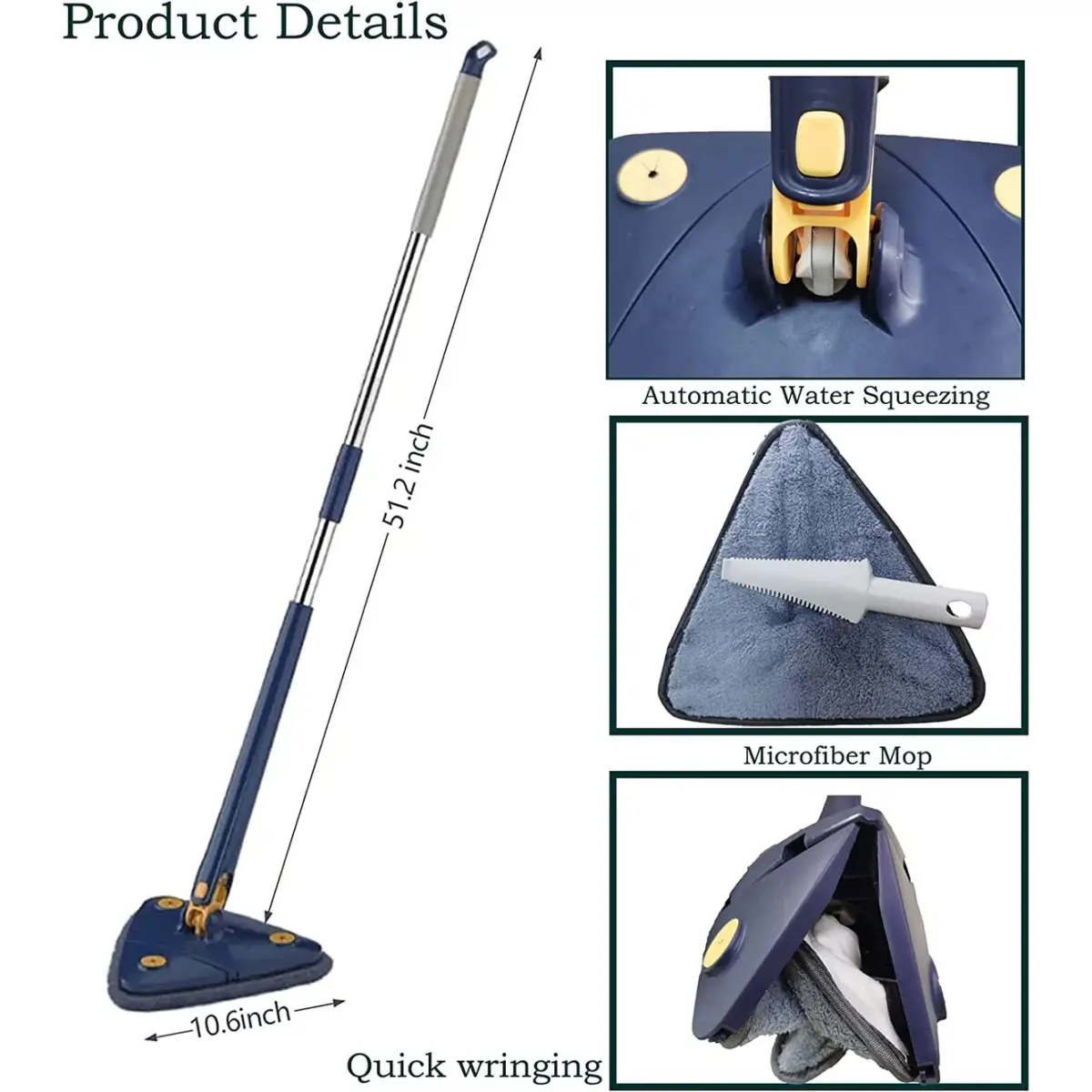 Triangle Mop 360° Rotating Wet Dry Mop - Image 6