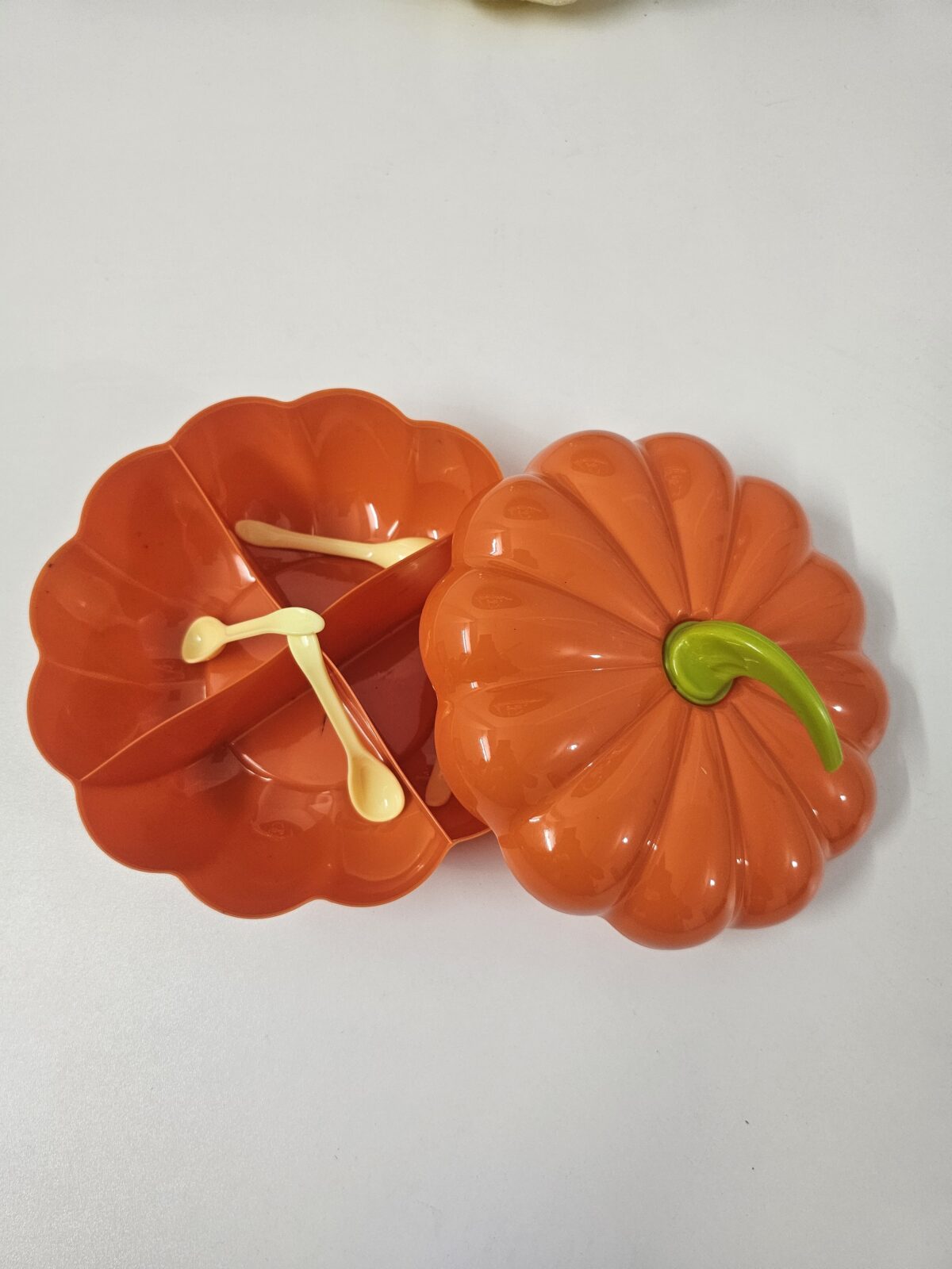 Pumpkin Shape Multi-Compartment Spice Box with Spoons - Image 1