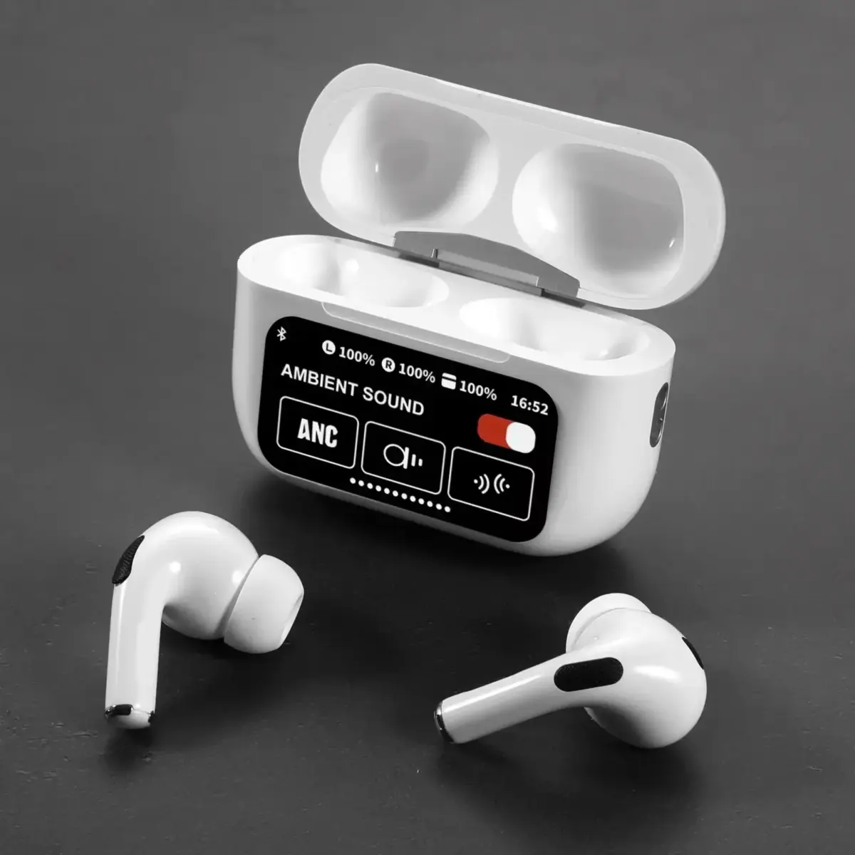 Airpods A9 Pro ANC Touch Screen Display Earbuds - Image 1