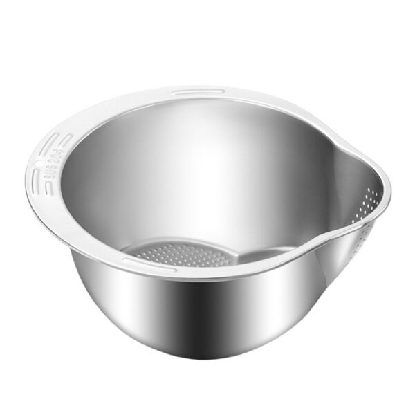 Stainless steel Fruit Vegetable Drainer for Cleaning Rice Bowl