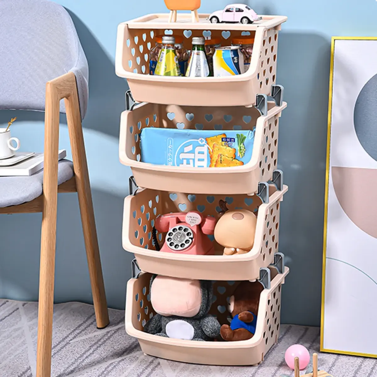 Heavy Duty Multi Layer Storage Rack –4 layer 30kg Capacity (Durable Plastic Organizer) - Image 8