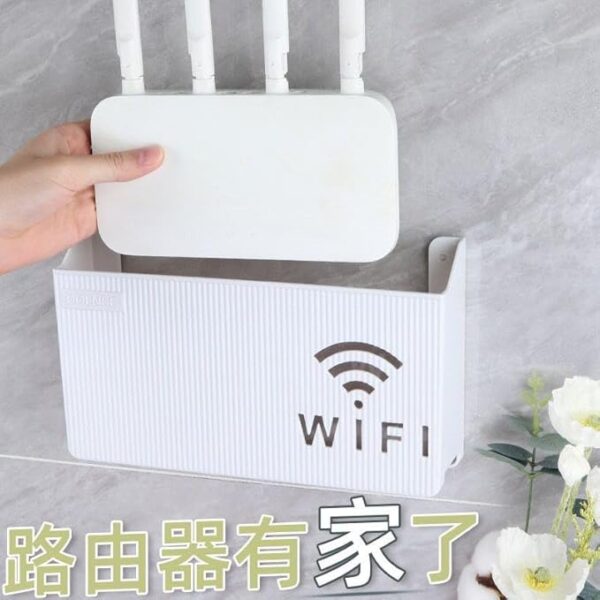 Wall Mounted Wireless WiFi Router Shelf & Cable Storage Box