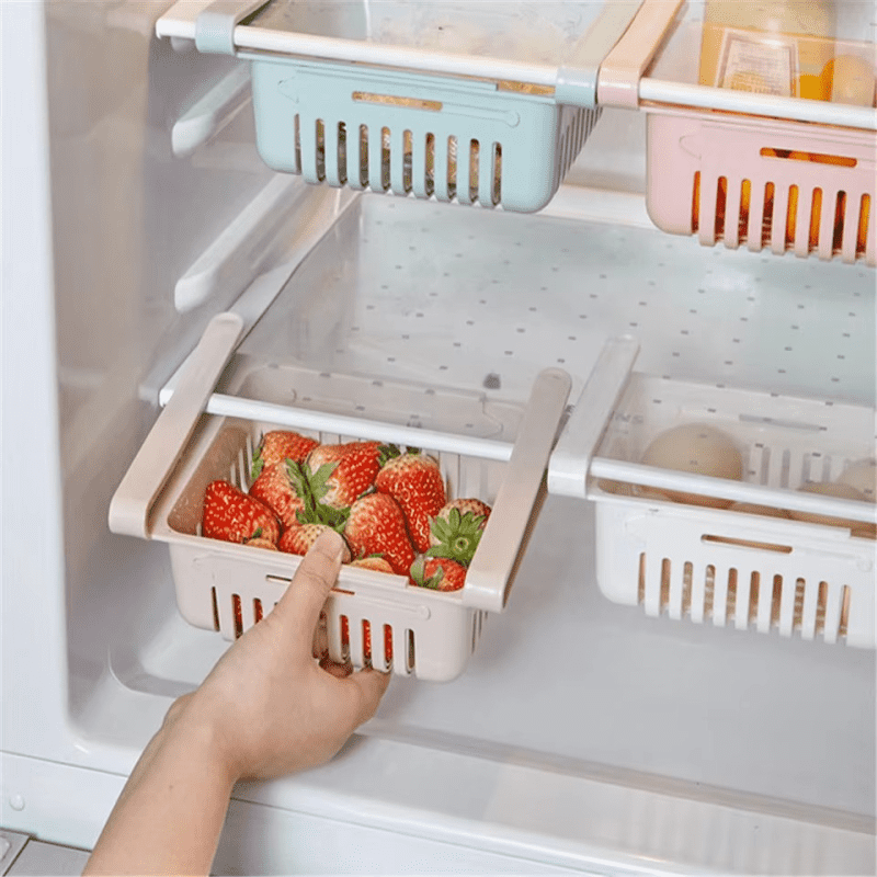 Adjustable Fridge Storage Basket – Space Saving Drawer Organizer for Fruits, Eggs & Vegetables - Image 3
